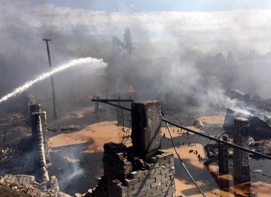 Цех по розливу растворителя горел в Дзержинске Нижегородской области