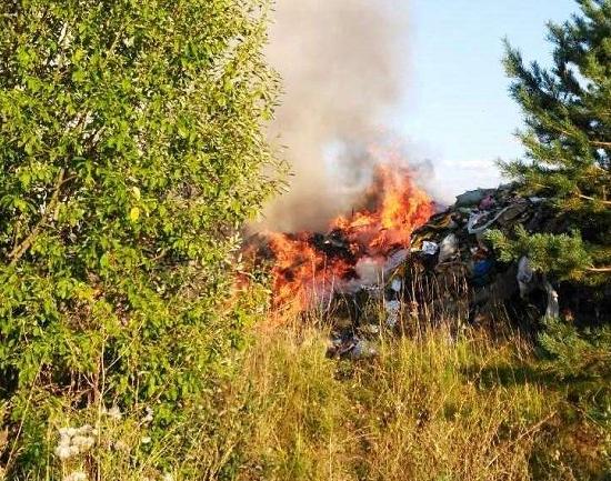 Свалка отходов горела в Воскресенском Нижегородской области
